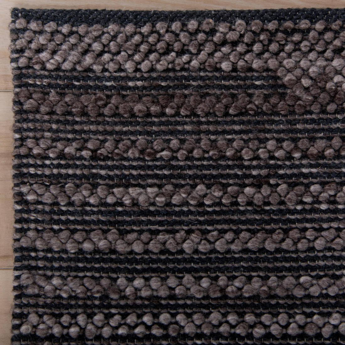 Charcoal And Gray Geometric Hand Woven Area Rug With UV Protection