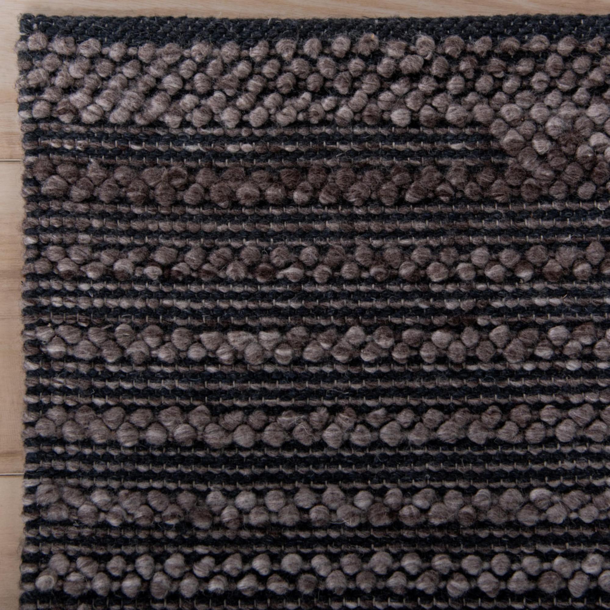 Charcoal And Gray Geometric Hand Woven Area Rug With UV Protection