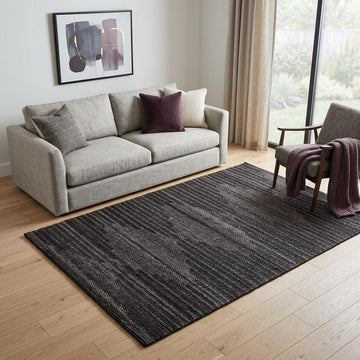 Charcoal And Gray Geometric Hand Woven Area Rug With UV Protection