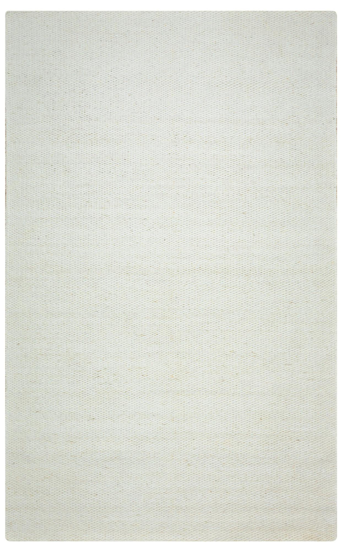 Off White And Ivory Wool Hand Woven Area Rug