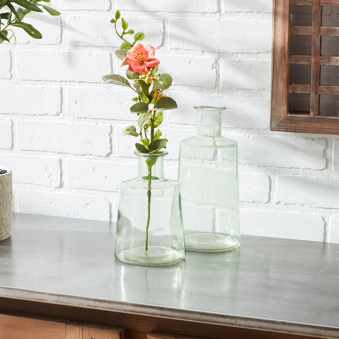 Sage Green Glass Vase Set
