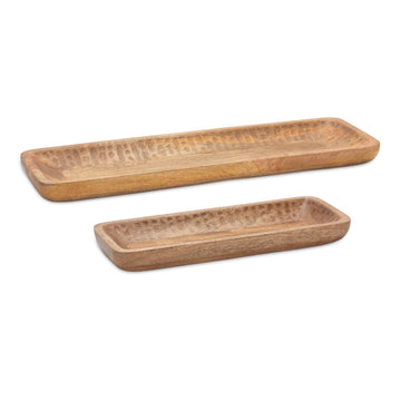 Natural Mango Wood Tray Set