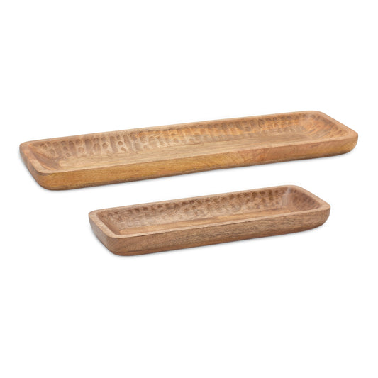 Natural Mango Wood Tray Set