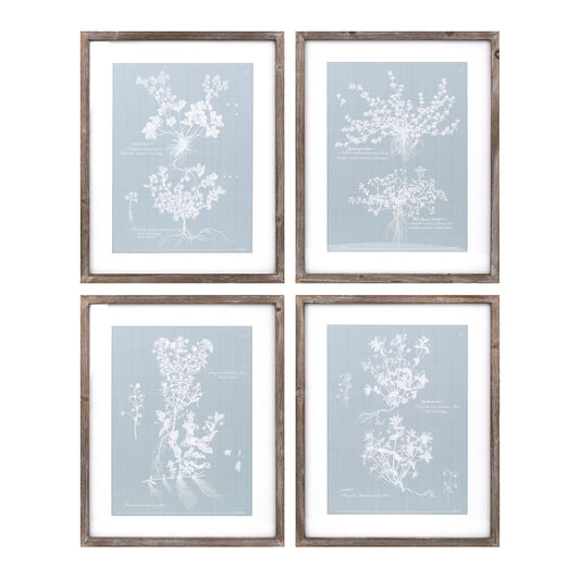 Wood Framed Encyclopedia Floral Set