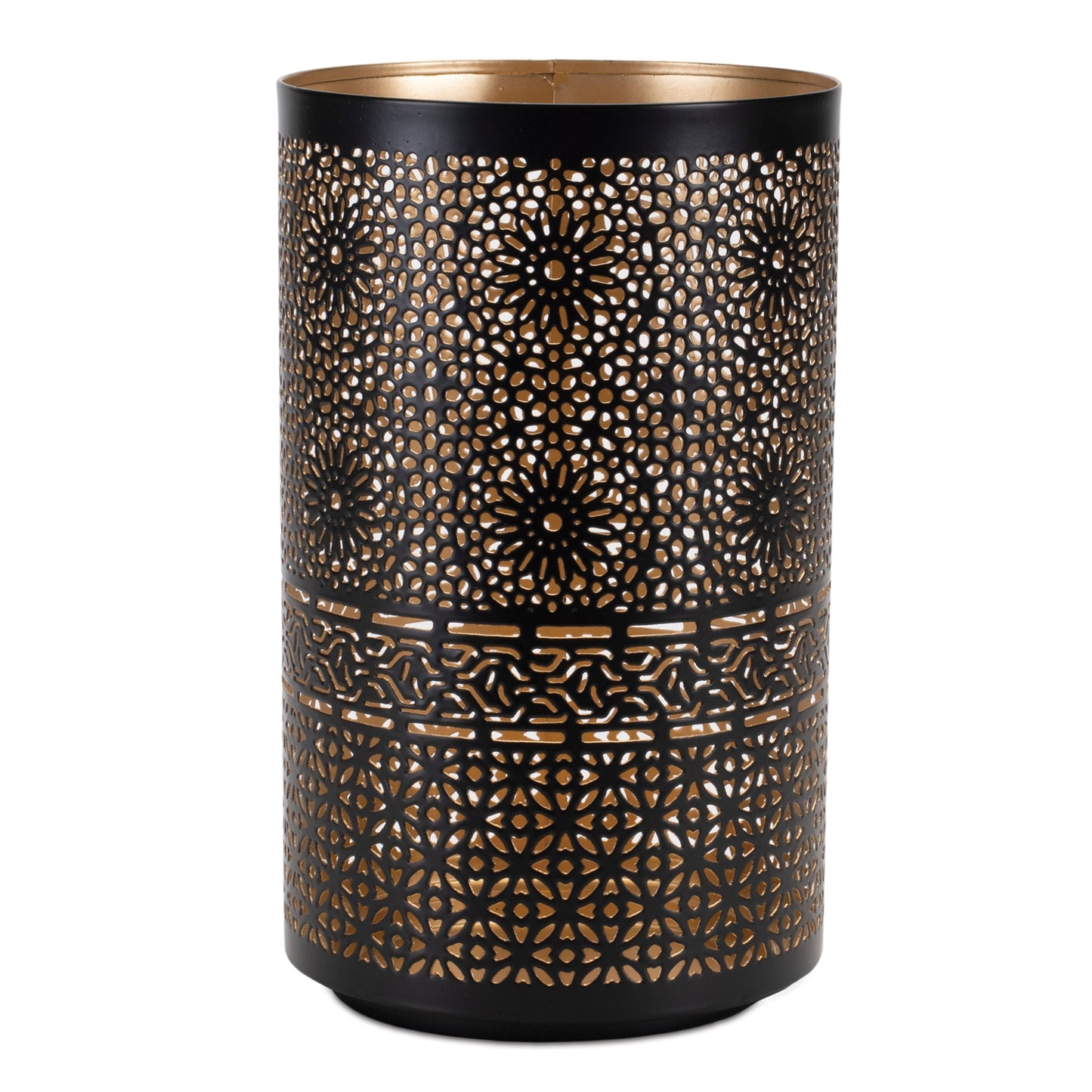 Mandala Punched Metal Candle Holder Set