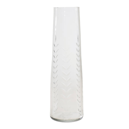 Etched Soda Lime Glass Vase Small