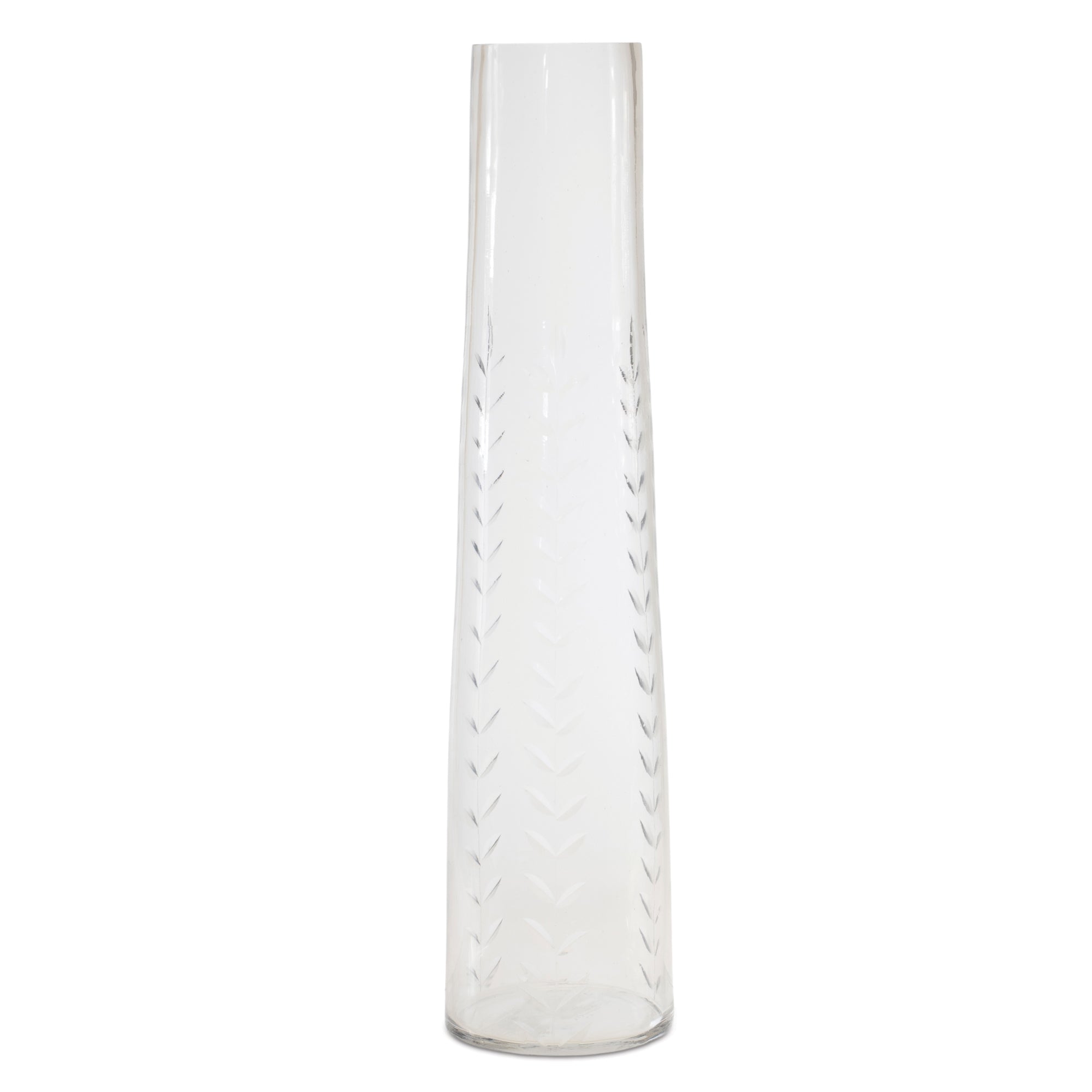 Etched Soda Lime Glass Vase Large