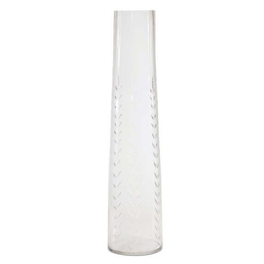 Etched Soda Lime Glass Vase Large