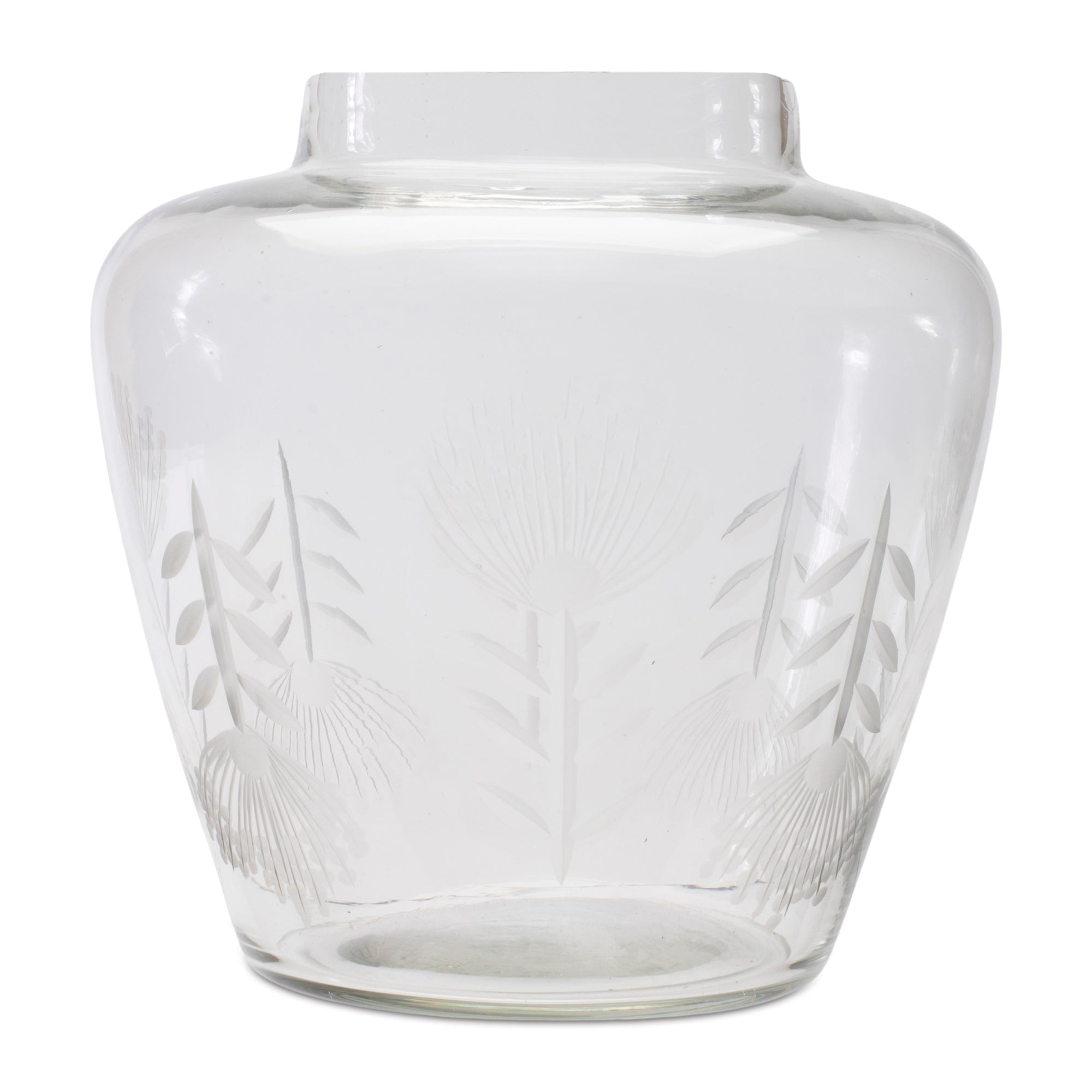 Etched Soda Lime Glass Vase