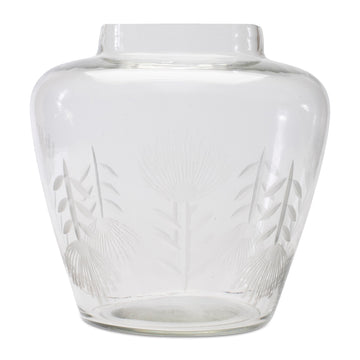 Etched Soda Lime Glass Vase