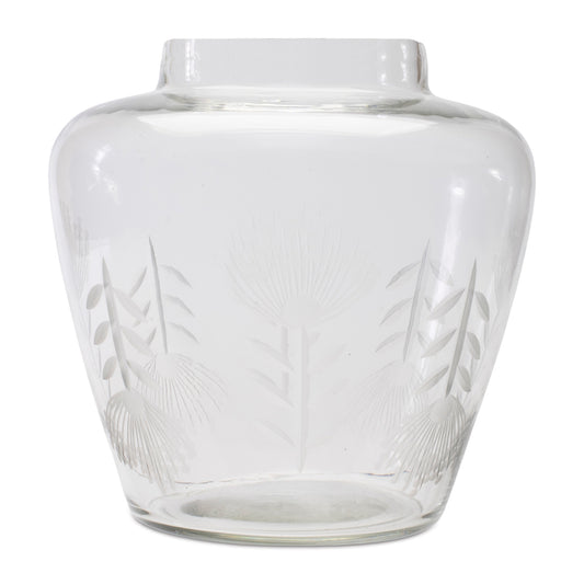 Etched Soda Lime Glass Vase