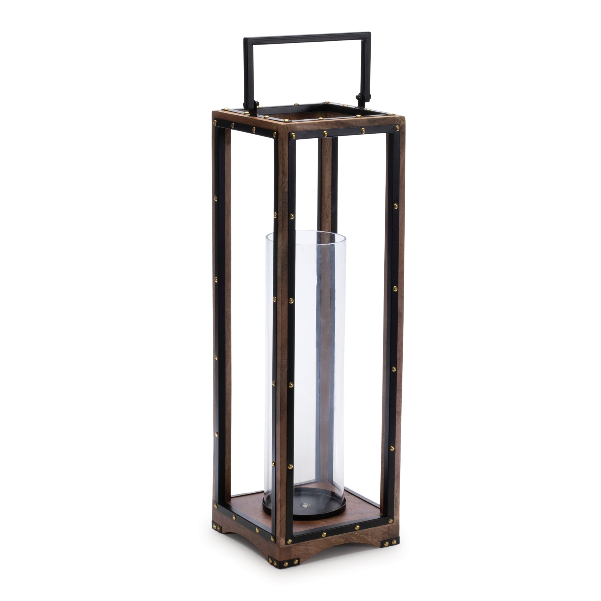 Framed Candle Holder with Rivet Detail Large