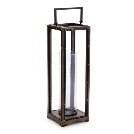 Framed Candle Holder with Rivet Detail Large