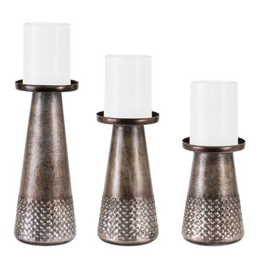 Tapered Metal Candle Holder Set