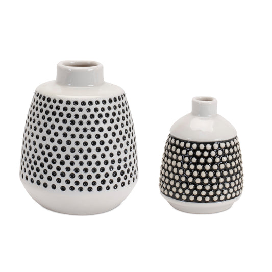 Bubbled Ceramic Bud Vase Set