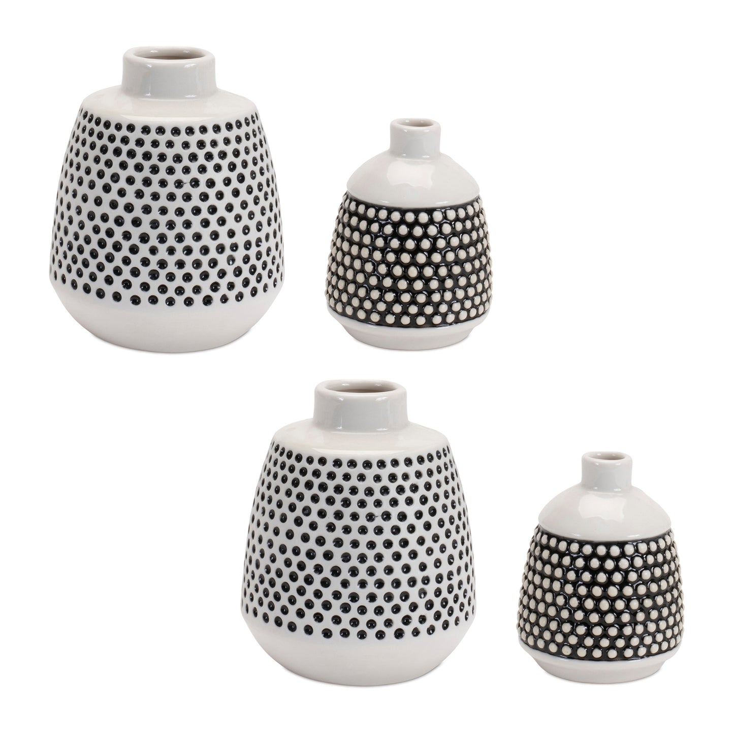 Bubbled Ceramic Bud Vase Set