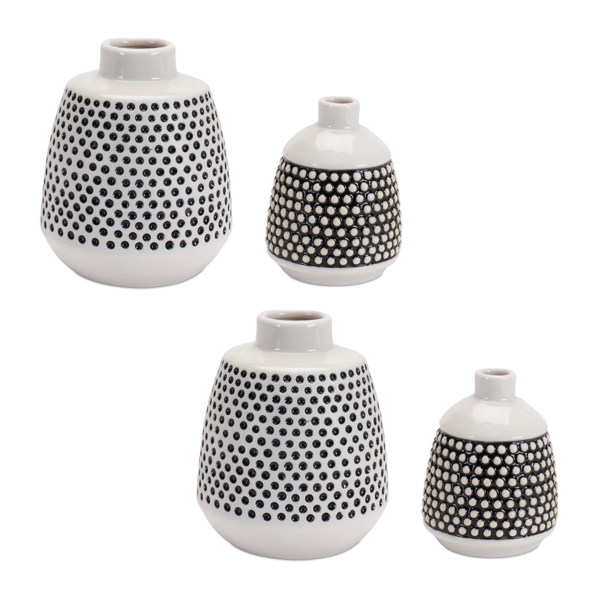 Bubbled Ceramic Bud Vase Set