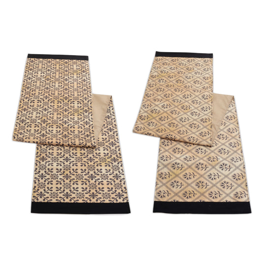 Geometric Floral Patterned Table Runner Set