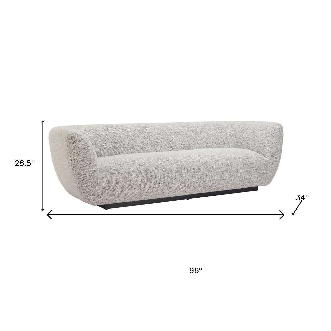96" Gray Upholstered Sofa