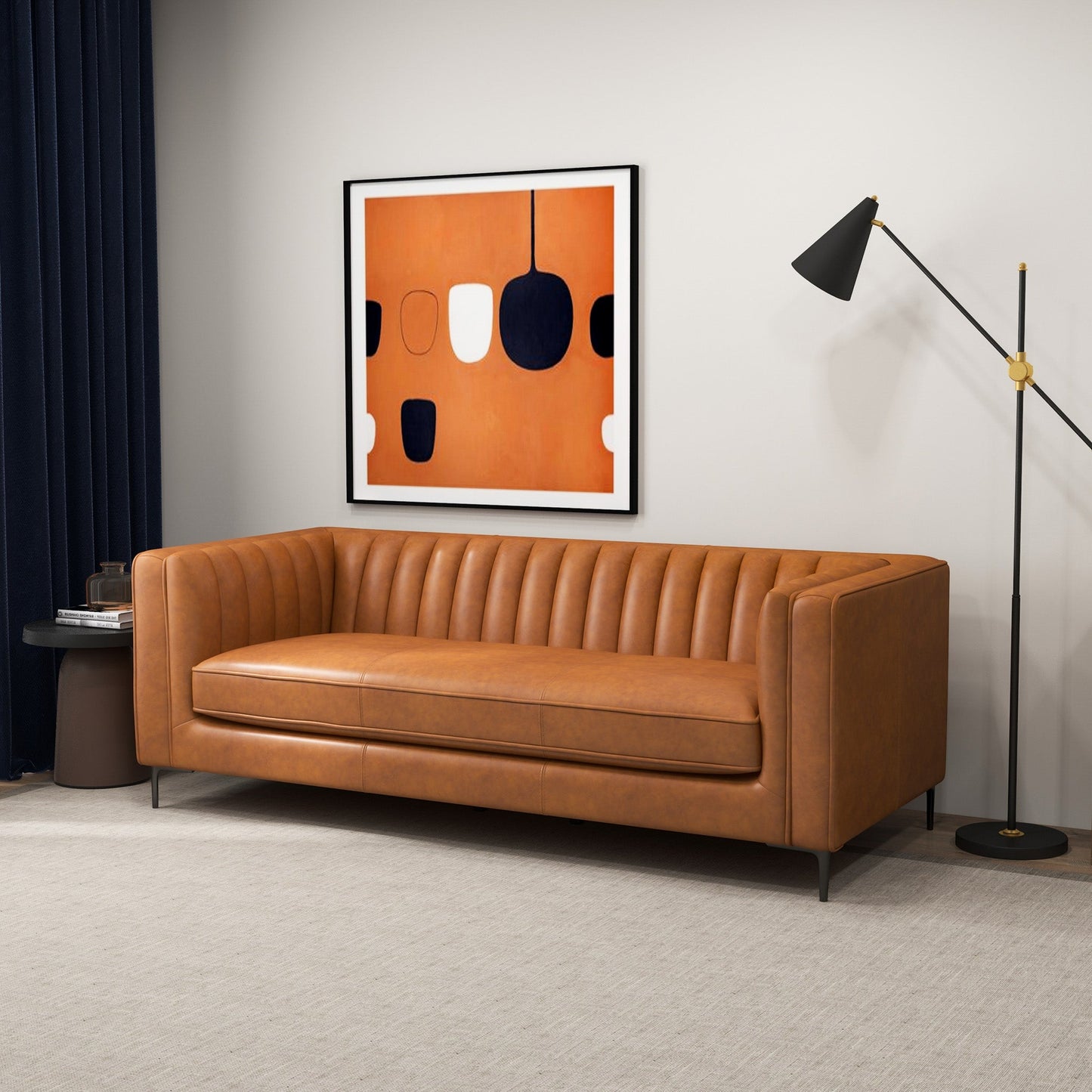 Angelina Cognac Leather Sofa