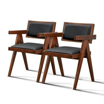 Athena Black Vegan Leather Dining Chairs