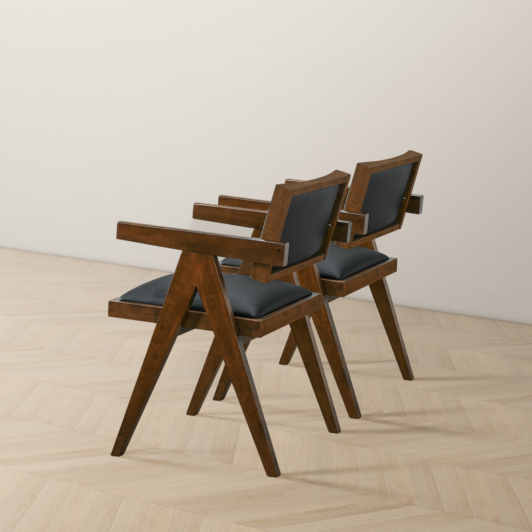 Athena Black Vegan Leather Dining Chairs