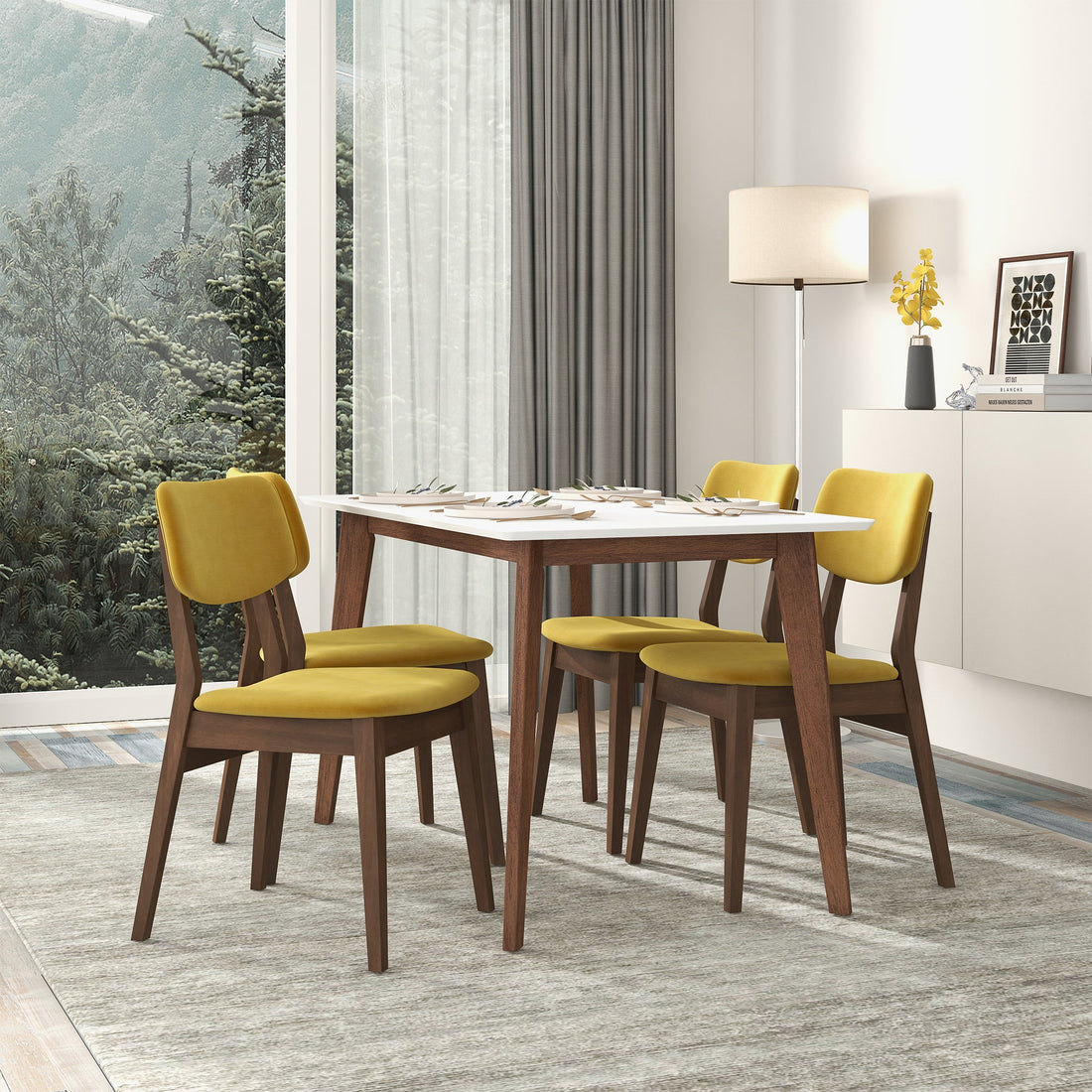Carlos Dark Yellow Velvet Side Chairs