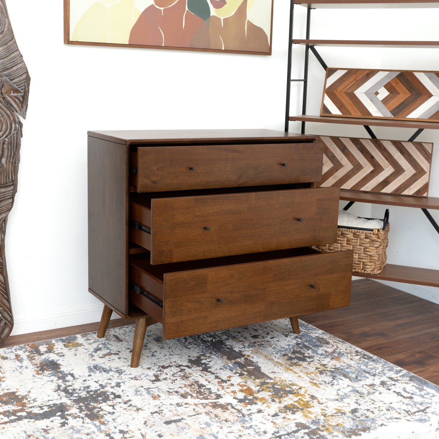 Caroline Mid Century Modern Solid Wood Dresser