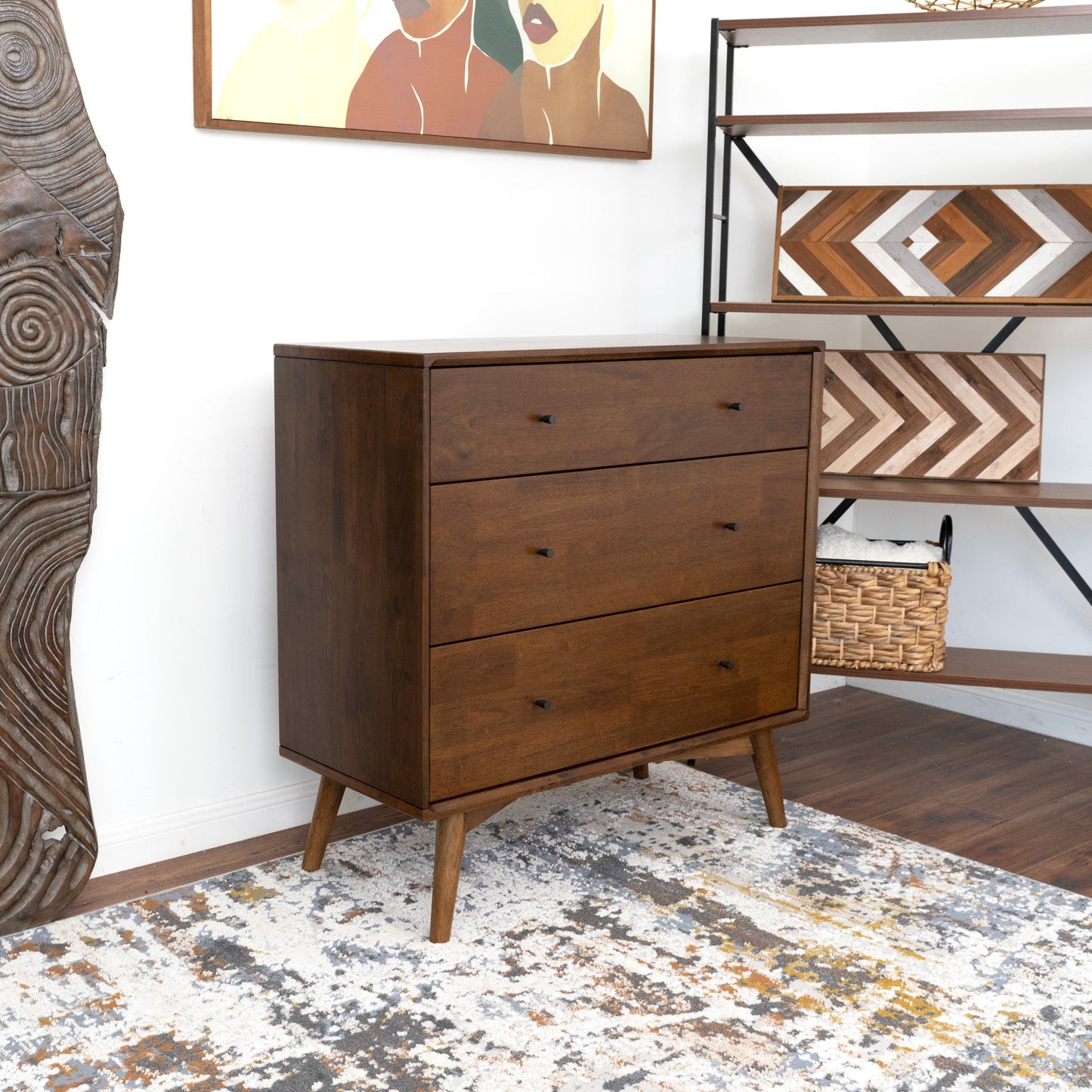 Caroline Mid Century Modern Solid Wood Dresser