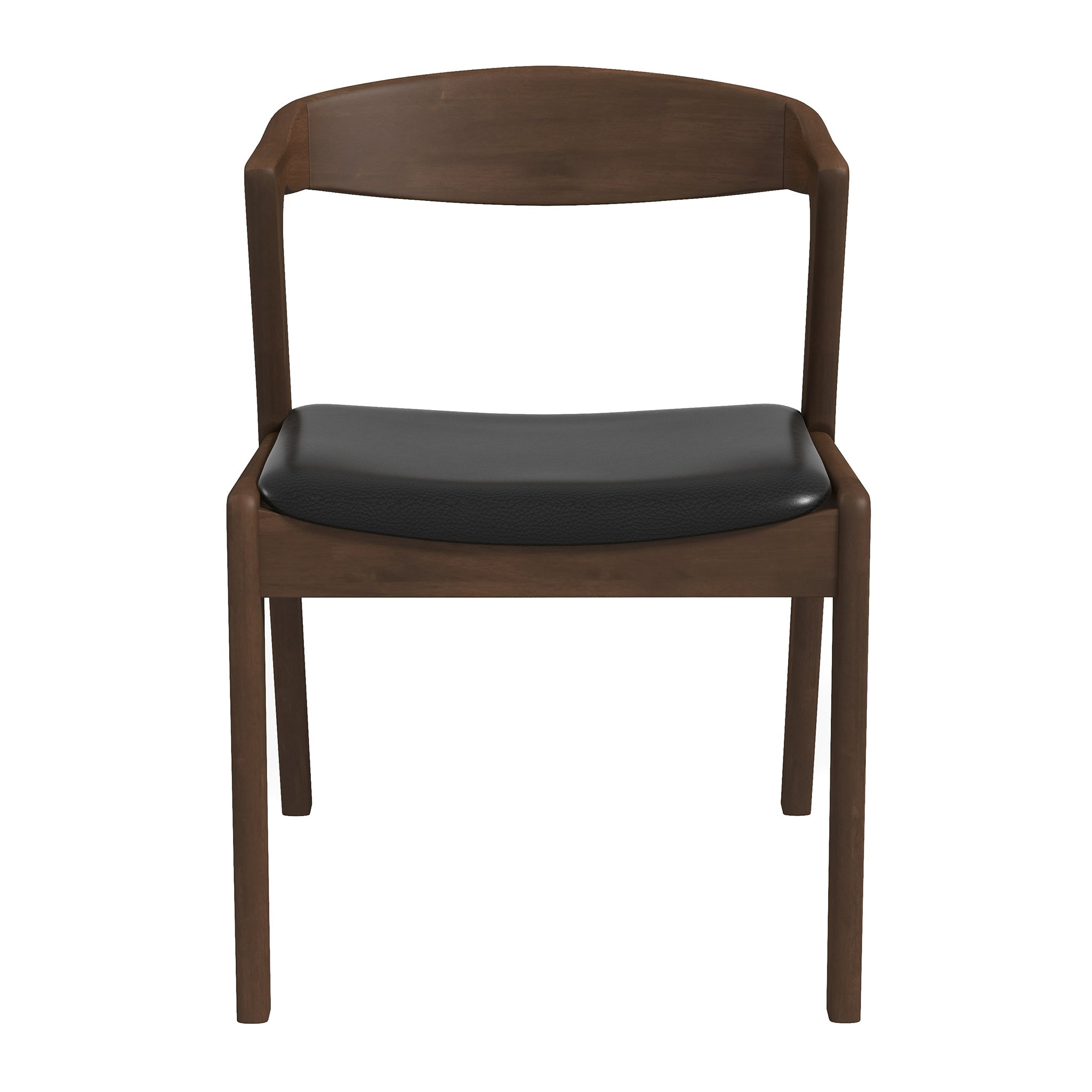 Dakota  Solid Wood Black Leather Dining Chair