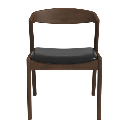 Dakota  Solid Wood Black Leather Dining Chair