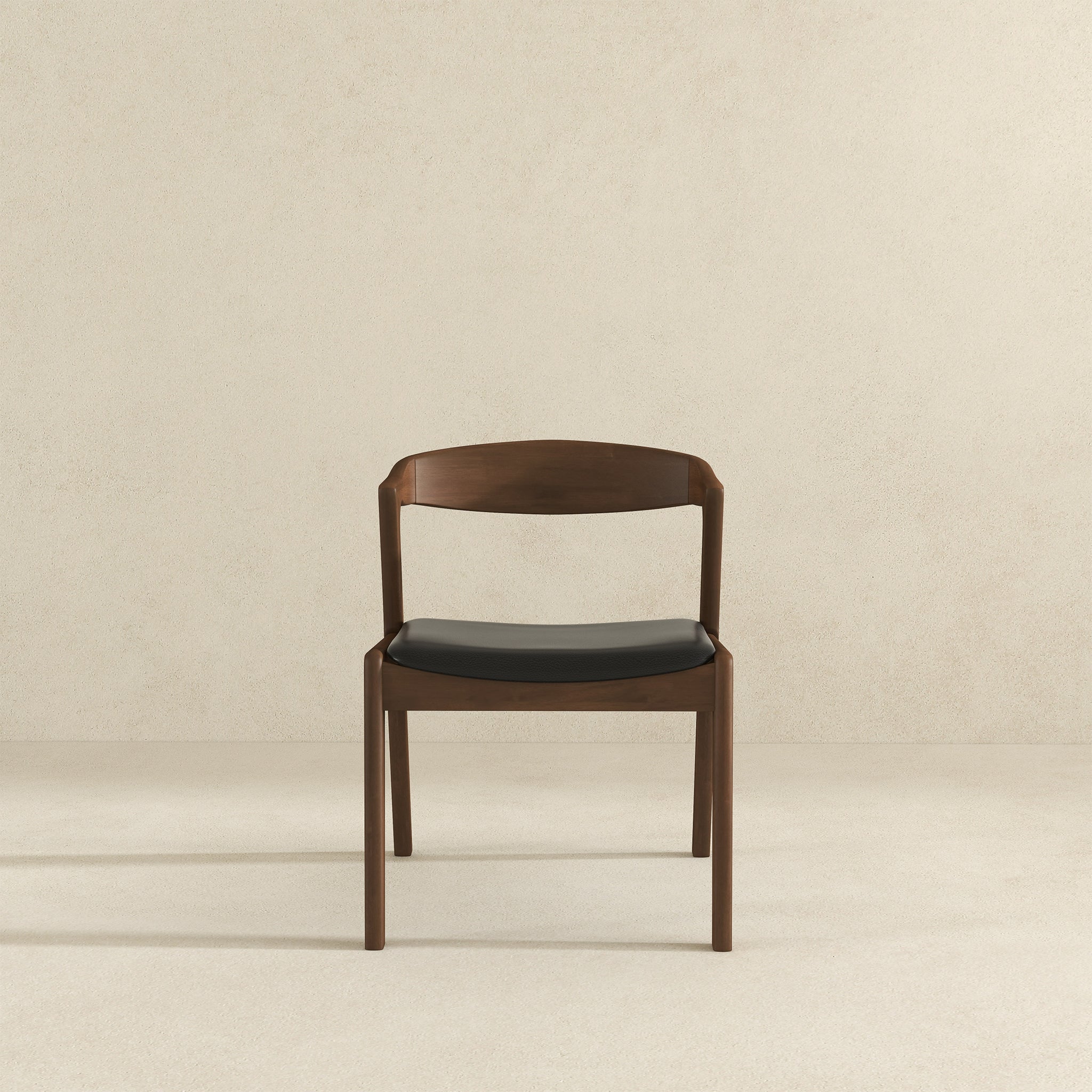 Dakota  Solid Wood Black Leather Dining Chair