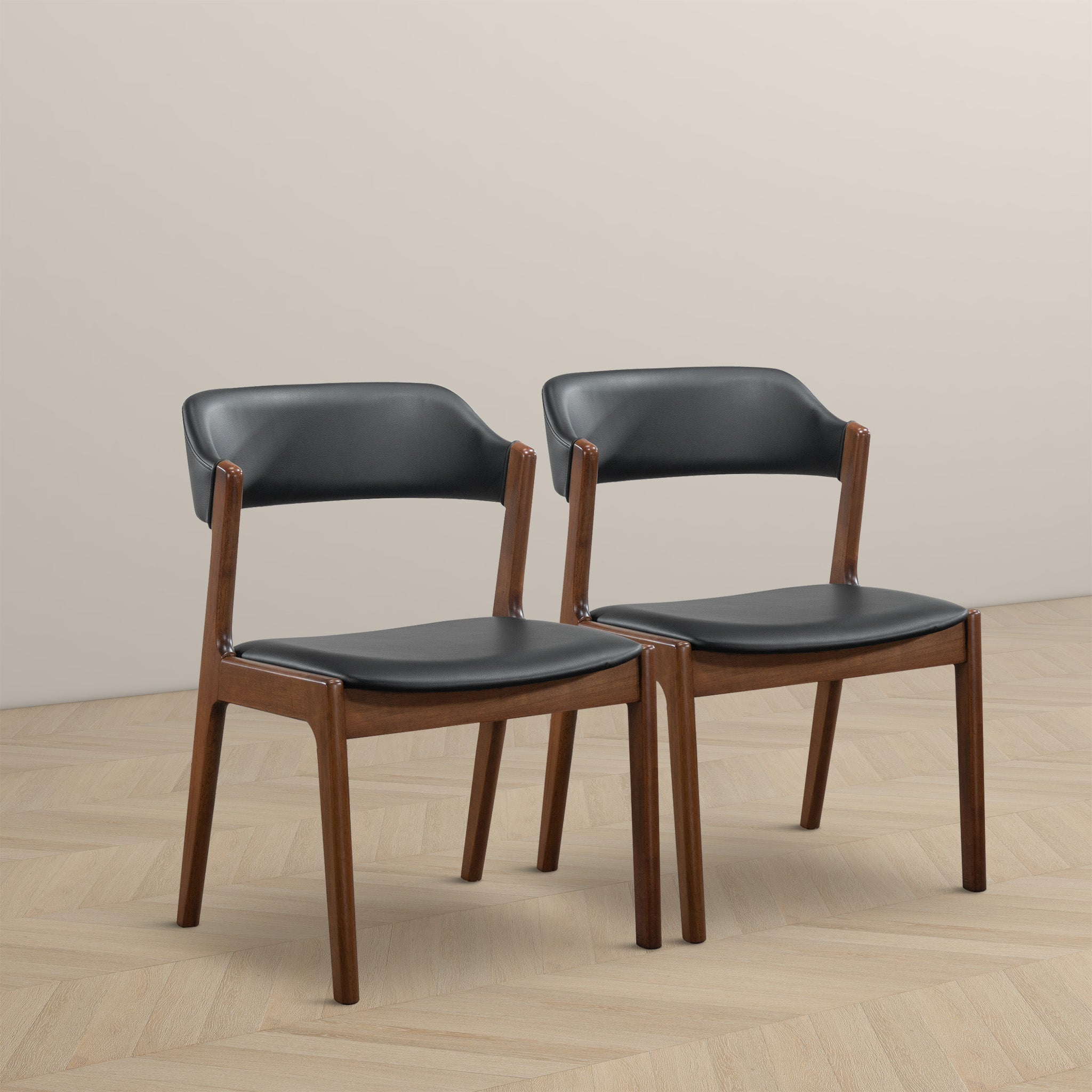 Enzo Black Leather Dining Chairs