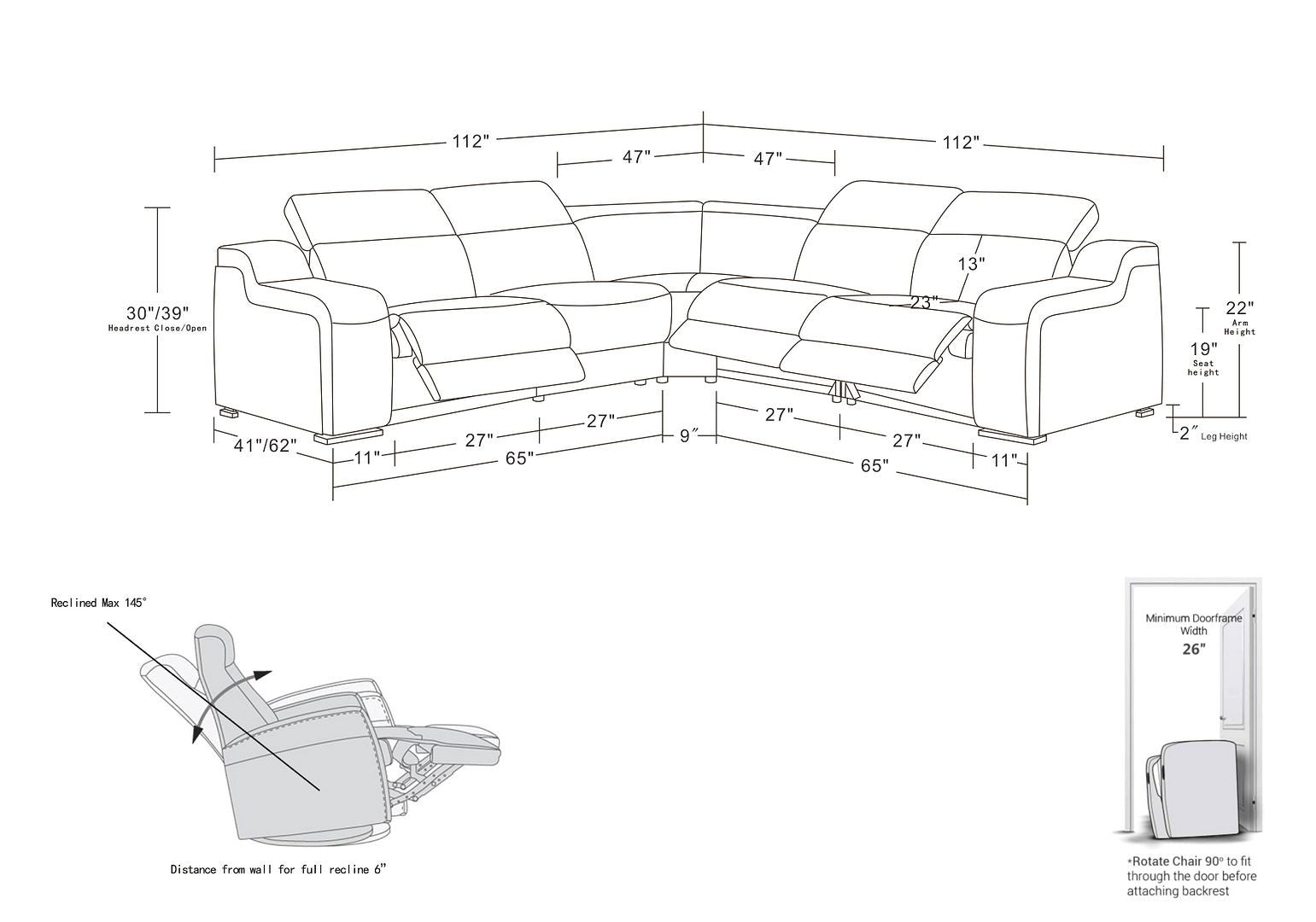 Gray Italian Leather Modular L Shaped Five Piece Corner Sectional