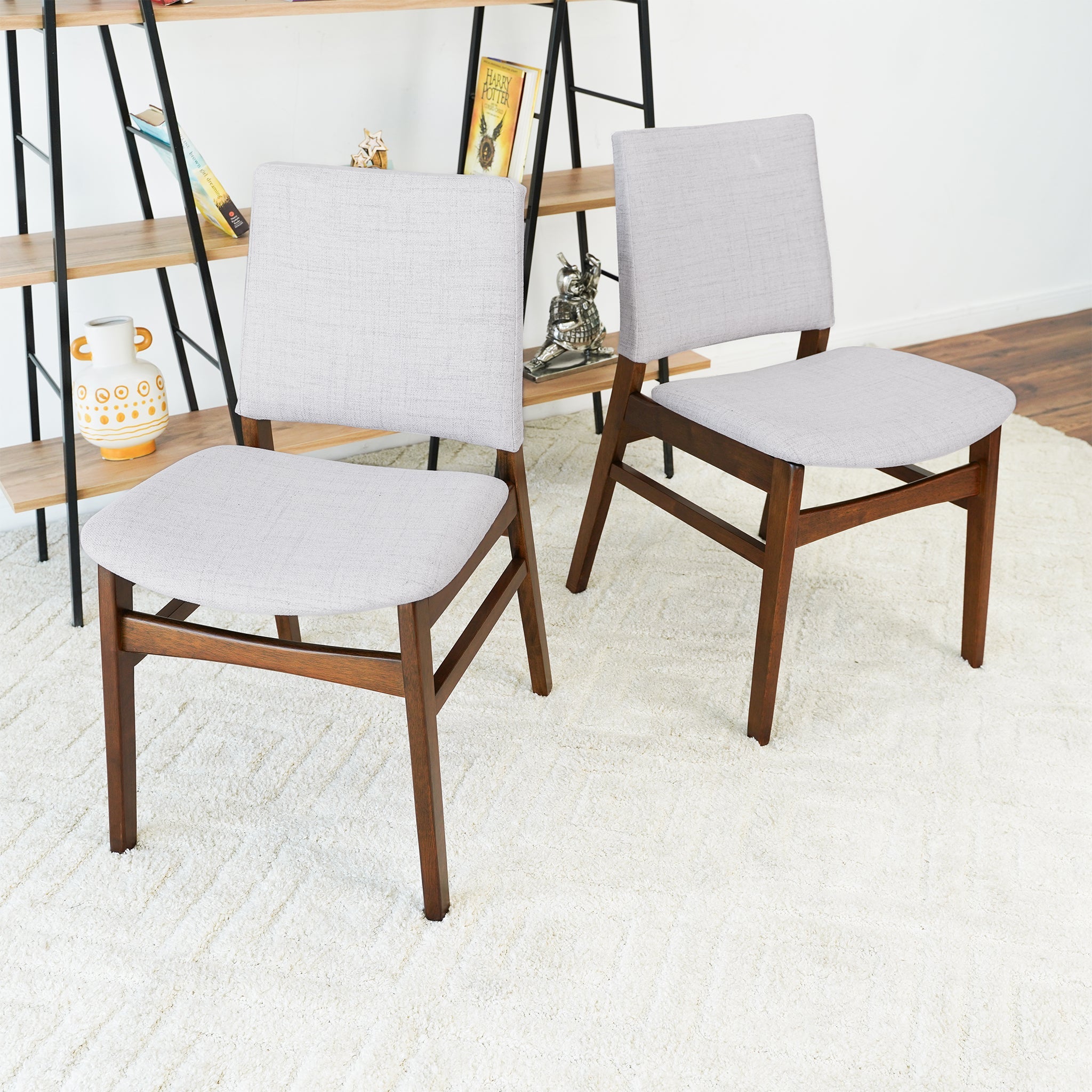 Gusto Fabric Dining Chairs In Light Gray