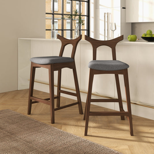 Hester Solid Wood Upholstered Square Bar Stools