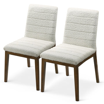 Ines White Boucle Dining Chairs