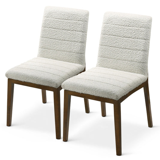 Ines White Boucle Dining Chairs