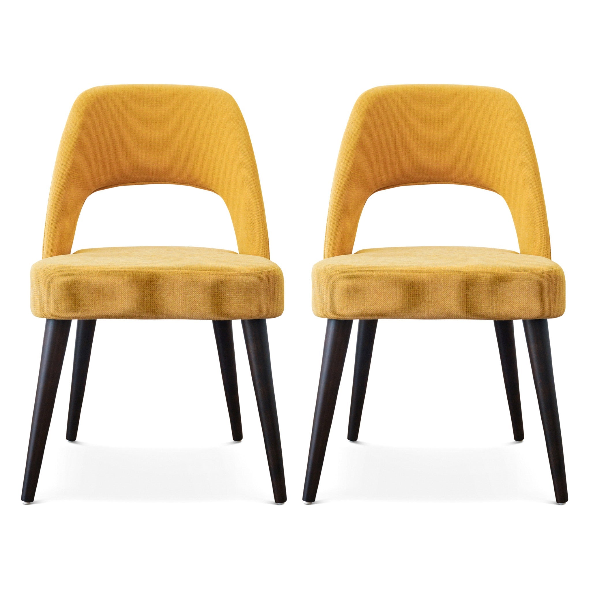 Juliana Mid Century Modern Yellow Fabric Dining Chairs
