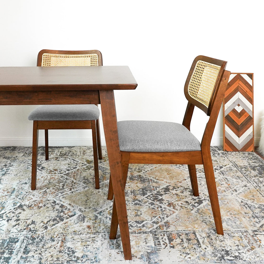Kaden Dark Gray Linen Dining Chairs