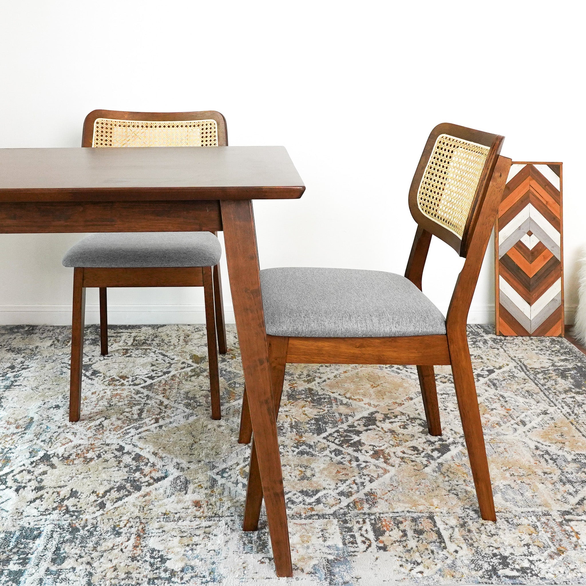 Kaden Dark Gray Linen Dining Chairs
