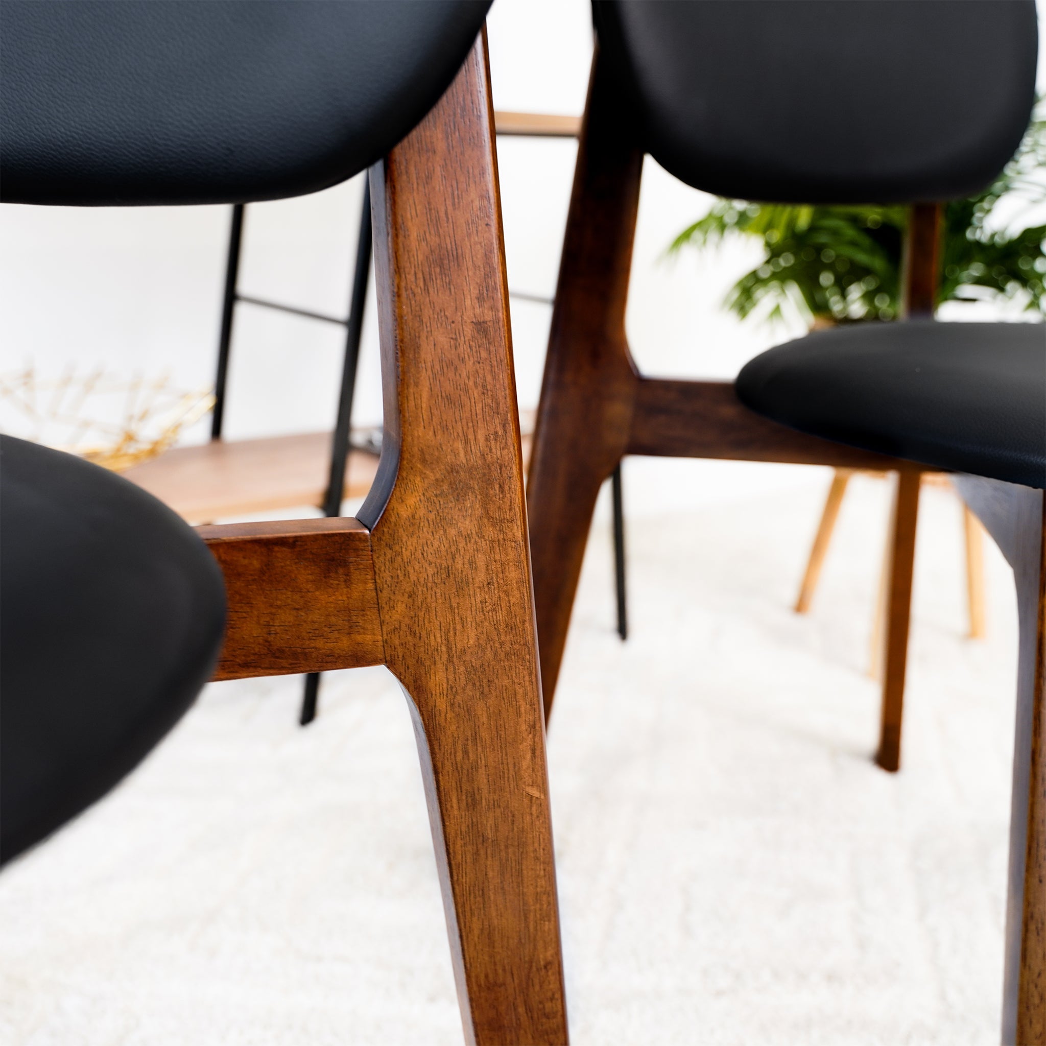 Kelsey  Black Leather Dining Chairs