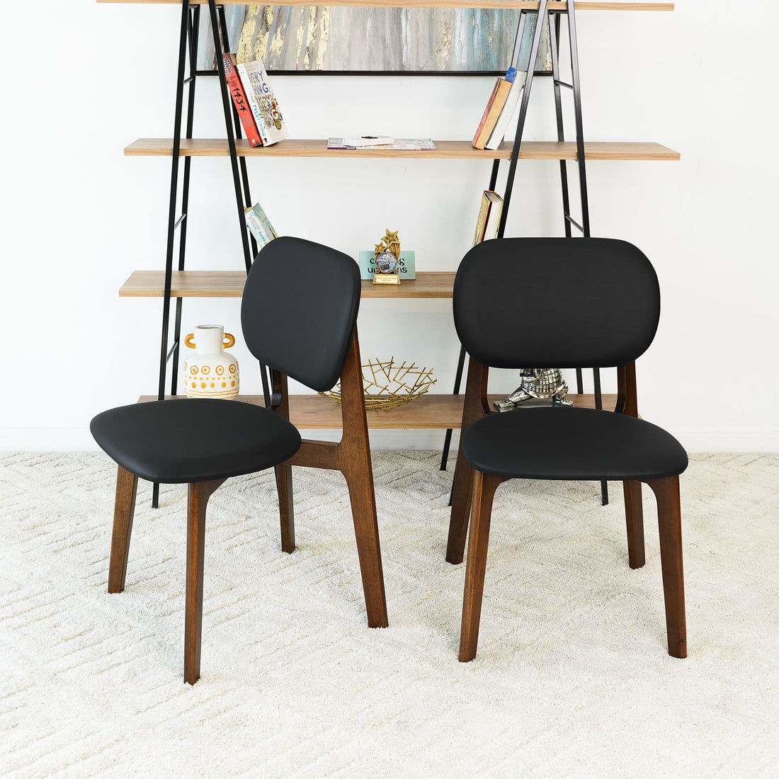 Kelsey  Black Leather Dining Chairs
