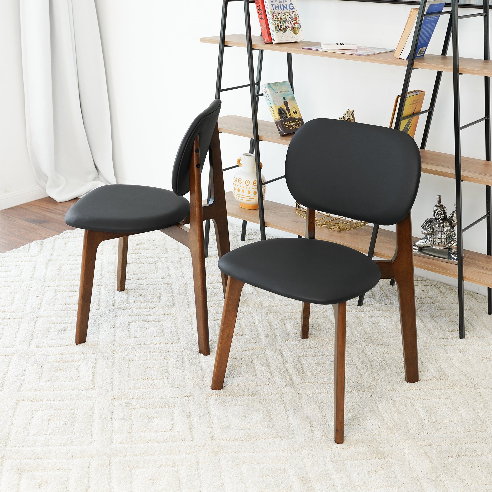Kelsey  Black Leather Dining Chairs