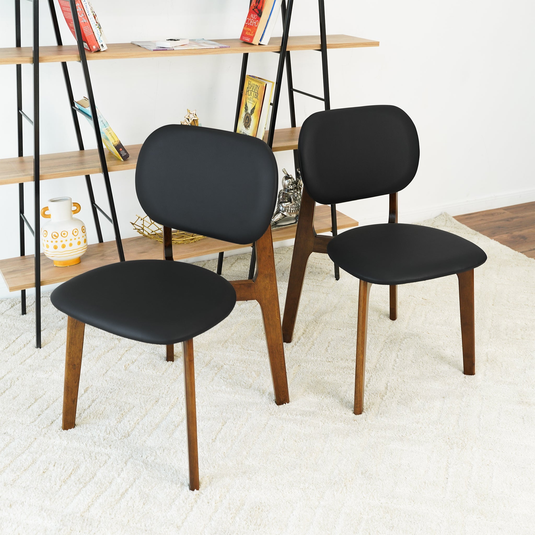 Kelsey  Black Leather Dining Chairs