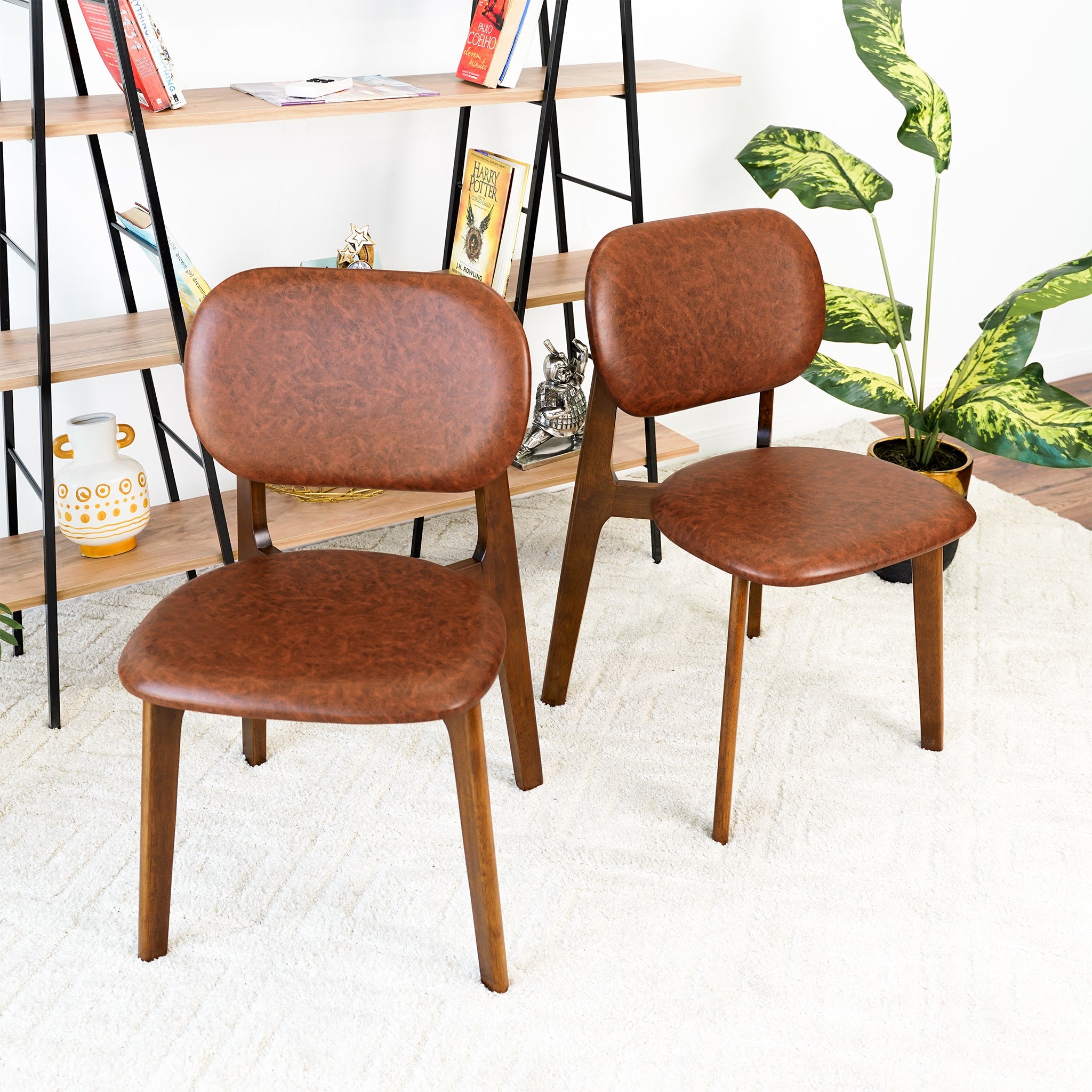 Kelsey Brown Leather Dining Chairs