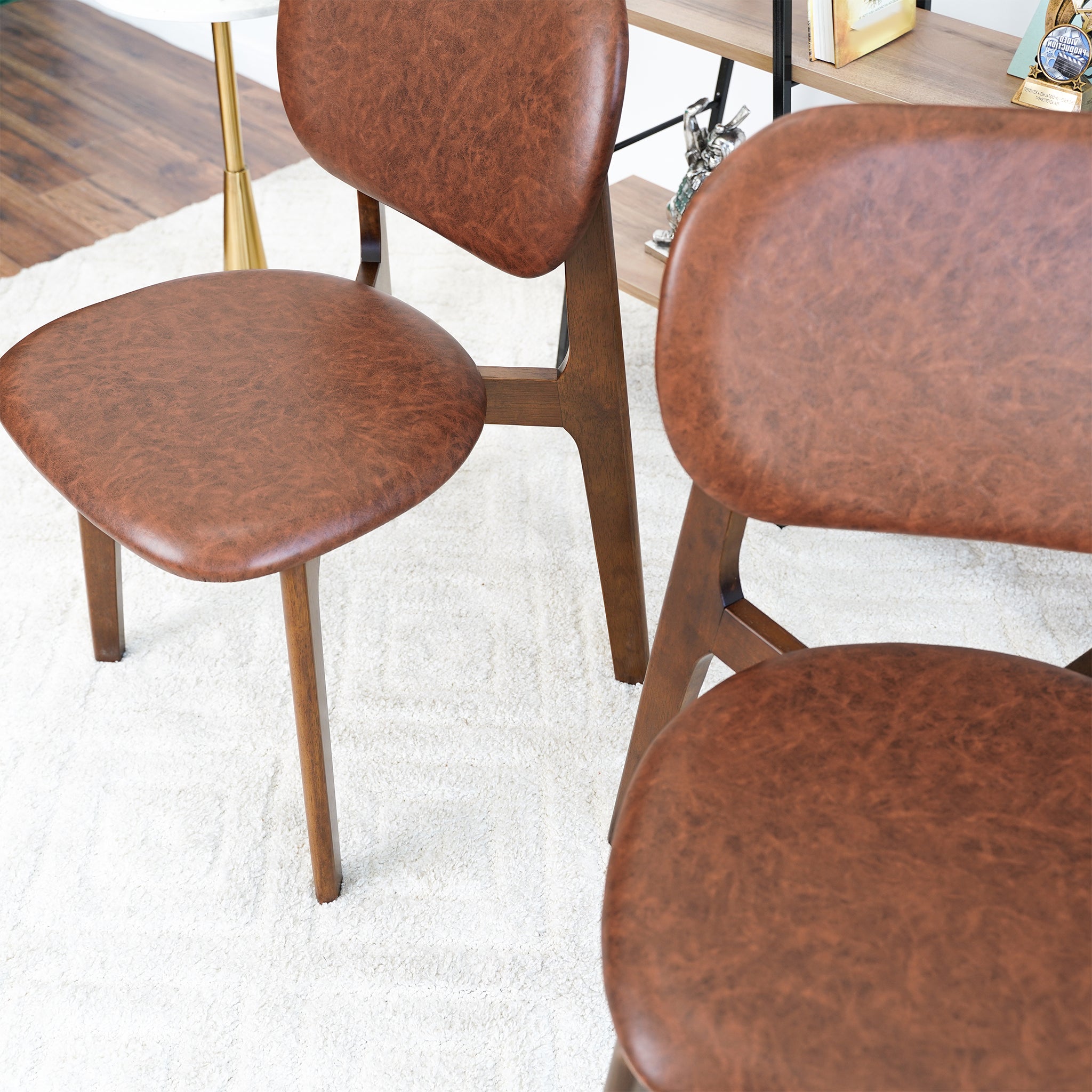 Kelsey Brown Leather Dining Chairs