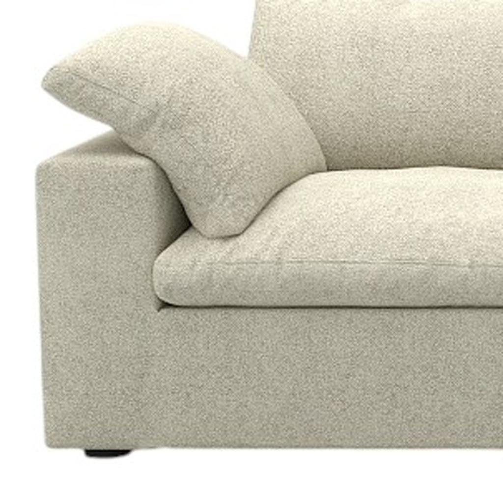 Khaki Linen Blend Modular L Shaped Four Piece Corner Sectional