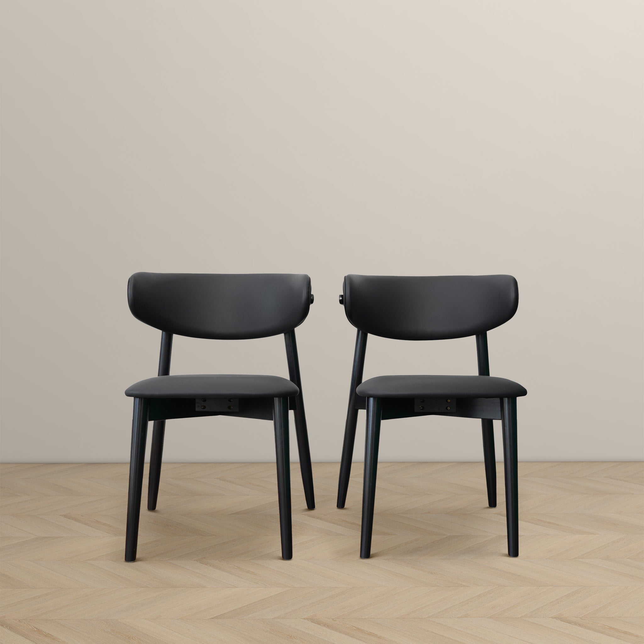 Korbin Black Vegan Leather Dining Chairs
