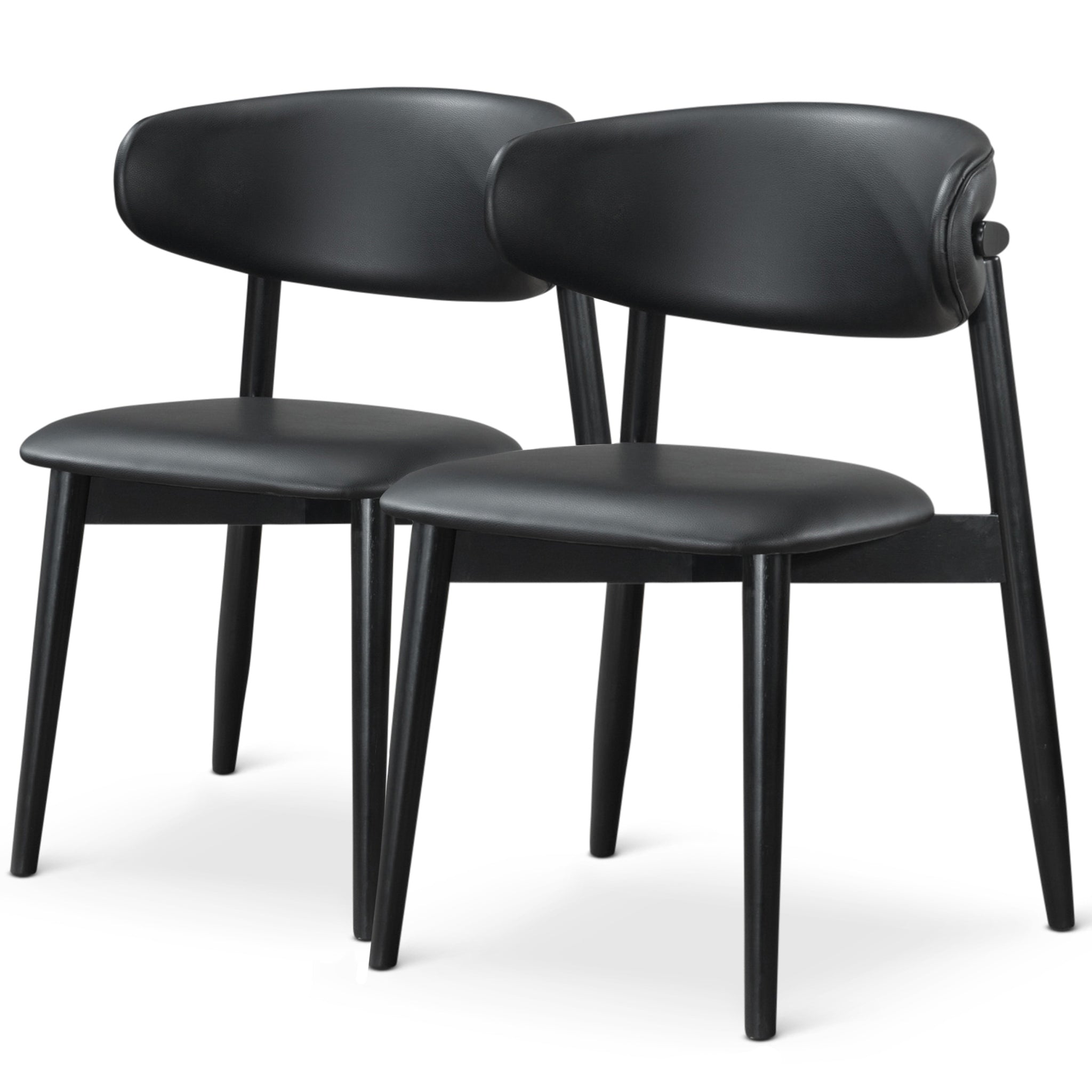 Korbin Black Vegan Leather Dining Chairs